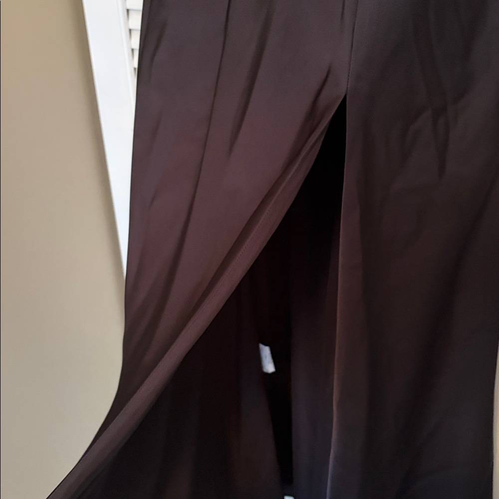 Birdy Grey Elegant Black Dress with Slit and Removable Bows - Picture 2 of 6